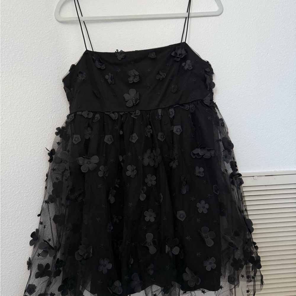 Black Floral Tulle Top / Dress